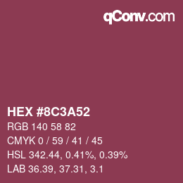 Color code: HEX #8C3A52 | qconv.com