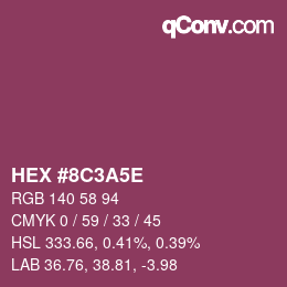 Farbcode: HEX #8C3A5E | qconv.com