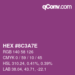Color code: HEX #8C3A7E | qconv.com