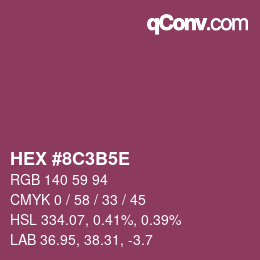Code couleur: HEX #8C3B5E | qconv.com