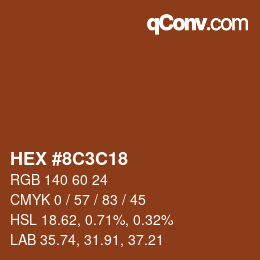 Color code: HEX #8C3C18 | qconv.com