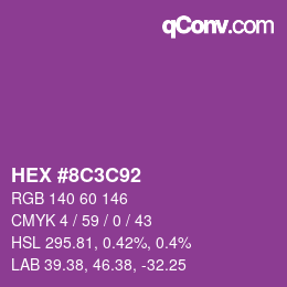 Color code: HEX #8C3C92 | qconv.com