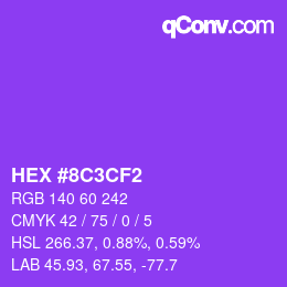 Color code: HEX #8C3CF2 | qconv.com