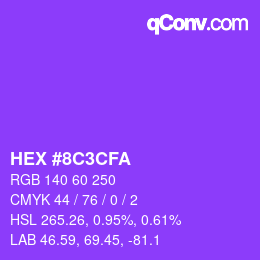 Color code: HEX #8C3CFA | qconv.com