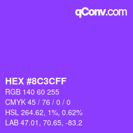 Color code: HEX #8C3CFF | qconv.com