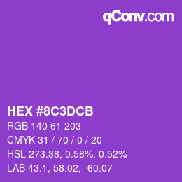 Color code: HEX #8C3DCB | qconv.com