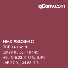 Color code: HEX #8C3E4C | qconv.com
