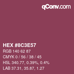 Color code: HEX #8C3E57 | qconv.com