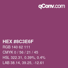 Color code: HEX #8C3E6F | qconv.com