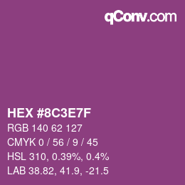 Color code: HEX #8C3E7F | qconv.com