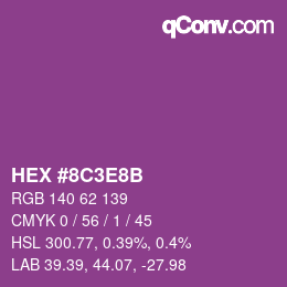 Color code: HEX #8C3E8B | qconv.com
