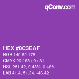 Color code: HEX #8C3EAF | qconv.com