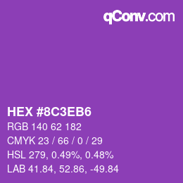 Farbcode: HEX #8C3EB6 | qconv.com