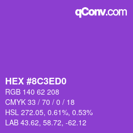 Color code: HEX #8C3ED0 | qconv.com