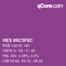 Color code: HEX #8C3F8C | qconv.com