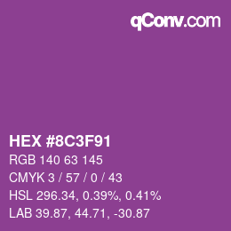 Color code: HEX #8C3F91 | qconv.com