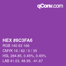 Color code: HEX #8C3FA6 | qconv.com