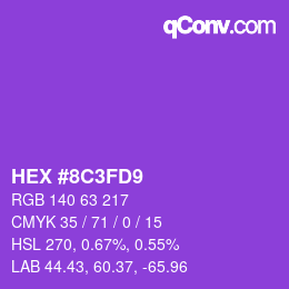 Color code: HEX #8C3FD9 | qconv.com