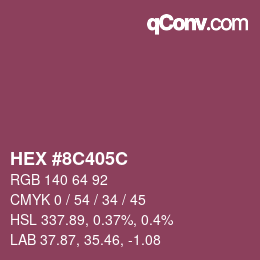 Color code: HEX #8C405C | qconv.com
