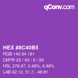 颜色代码: HEX #8C40B5 | qconv.com