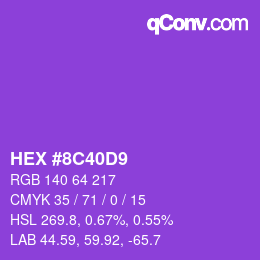 Color code: HEX #8C40D9 | qconv.com