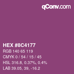 カラーコード: HEX #8C4177 | qconv.com