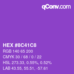 Código de color: HEX #8C41C8 | qconv.com