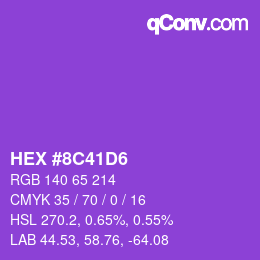 Color code: HEX #8C41D6 | qconv.com