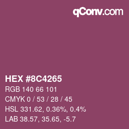 Color code: HEX #8C4265 | qconv.com