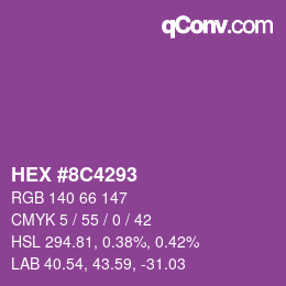 Color code: HEX #8C4293 | qconv.com