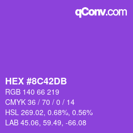 カラーコード: HEX #8C42DB | qconv.com