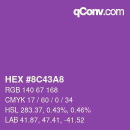 Color code: HEX #8C43A8 | qconv.com