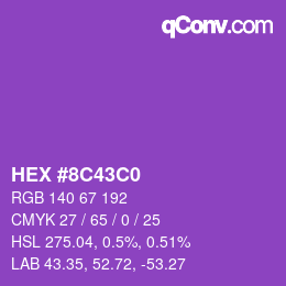 Color code: HEX #8C43C0 | qconv.com