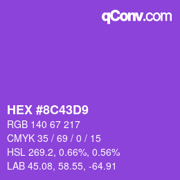 Color code: HEX #8C43D9 | qconv.com