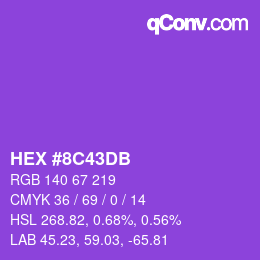 颜色代码: HEX #8C43DB | qconv.com