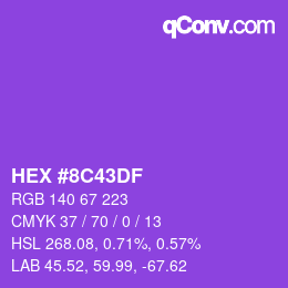 Color code: HEX #8C43DF | qconv.com