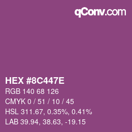 Color code: HEX #8C447E | qconv.com