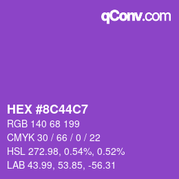 Color code: HEX #8C44C7 | qconv.com