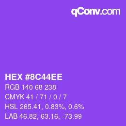 颜色代码: HEX #8C44EE | qconv.com