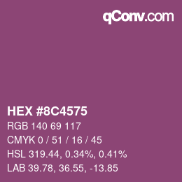 Código de color: HEX #8C4575 | qconv.com