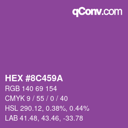 Color code: HEX #8C459A | qconv.com