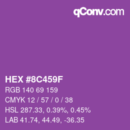 カラーコード: HEX #8C459F | qconv.com