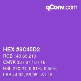 Color code: HEX #8C45D2 | qconv.com