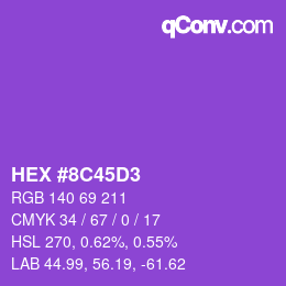 Color code: HEX #8C45D3 | qconv.com