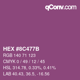 Color code: HEX #8C477B | qconv.com
