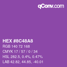 Color code: HEX #8C48A8 | qconv.com