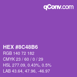 カラーコード: HEX #8C48B6 | qconv.com