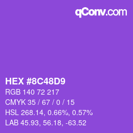 Código de color: HEX #8C48D9 | qconv.com