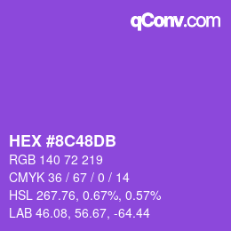 颜色代码: HEX #8C48DB | qconv.com