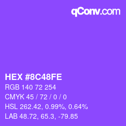 Color code: HEX #8C48FE | qconv.com